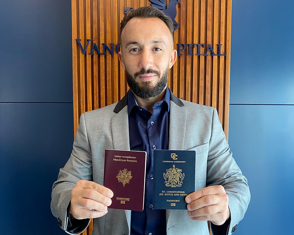 Vancis Capital Client Advisor Michael Arravecchia with two Passports