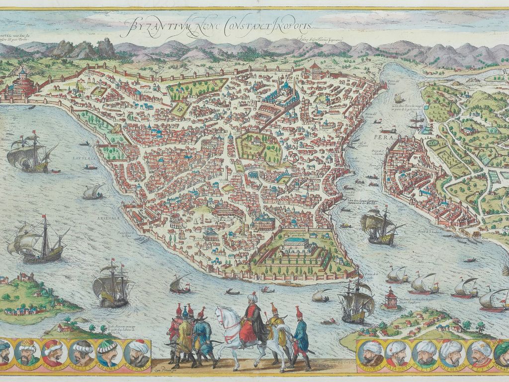 An old map of history Istanbul also known as Constantinople